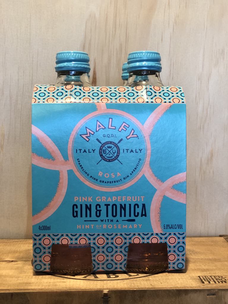 Malfy Rosa Gin & Tonic 4x300ml